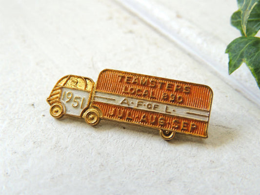 1951s A.F. of L アメリカ労働連盟 トレーラー&トラック ヴィンテージ ブローチ アクセサリー