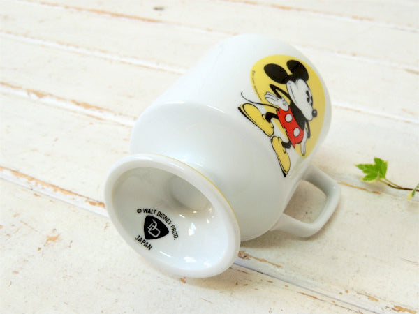 ミッキーマウス ウォルトディズニー・ヴィンテージ・陶器製・フッテッド・マグカップ・里返り品