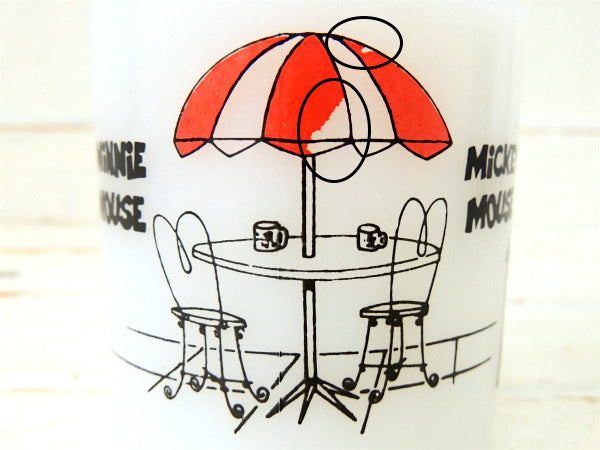 【グラスベイク】ディズニー・ミッキー&ミニー・ミルクガラス製・マグカップ・食器 USA