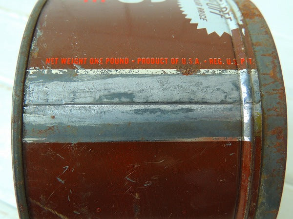 【IRIS COFFEE】レトロなブリキ製・ヴィンテージ・コーヒー缶/ティン缶 USA