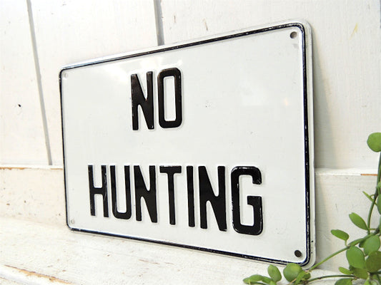 【1960~1970s・NO HUNTING・デッドストック】ヴィンテージ・アルミ製・サイン・看板
