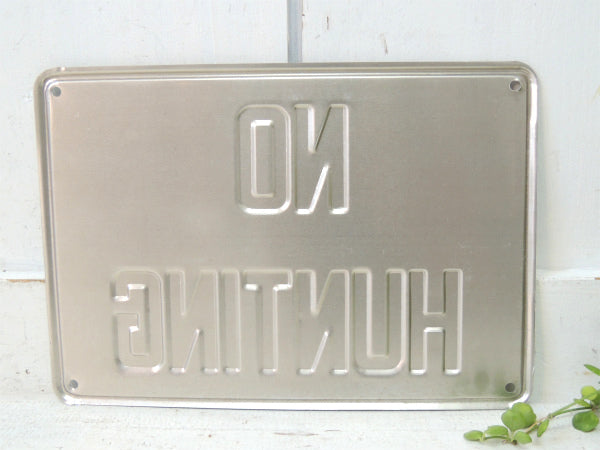 【1960~1970s・NO HUNTING・デッドストック】ヴィンテージ・アルミ製・サイン・看板