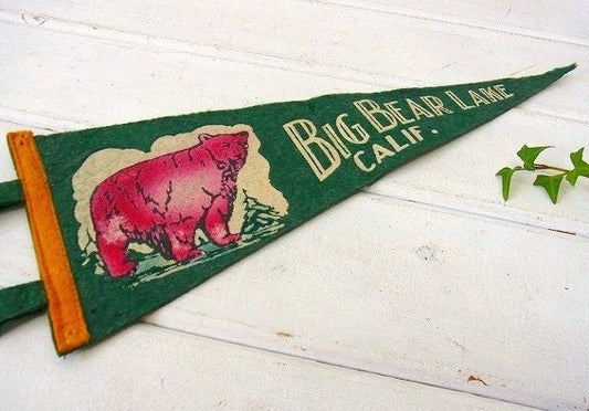 【CALIFORNIA】カリフォルニア・ビッグベアーレイク・ヴィンテージ・ペナント/旗 USA
