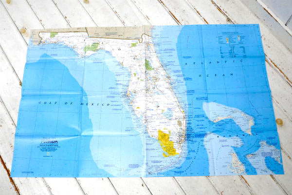 フロリダ USA プエルトリコ ナショナル ジオグラフィック 80's ヴィンテージ・マップ・地図