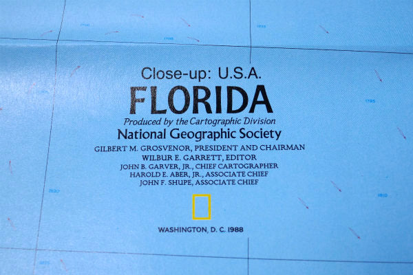 フロリダ USA プエルトリコ ナショナル ジオグラフィック 80's ヴィンテージ・マップ・地図