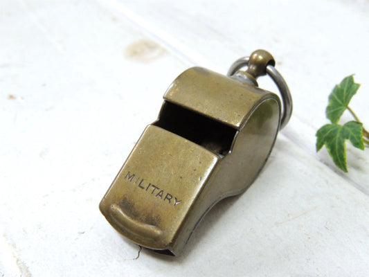 MILITARY・ミリタリー ヴィンテージ・オールド・真鍮製・ホイッスル・笛・USA