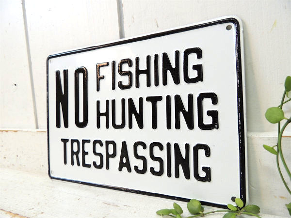【NO FISHING/HUNTING・侵入禁止】デッドストック・ビンテージ・サイン・アルミ製・看板