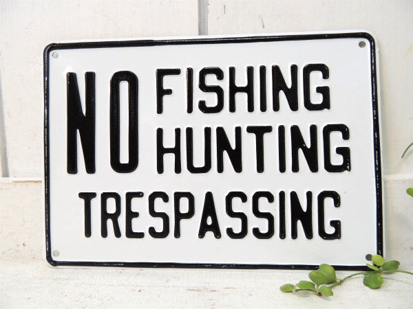 【NO FISHING/HUNTING・侵入禁止】デッドストック・ビンテージ・サイン・アルミ製・看板
