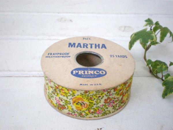 USA デッドストック・花柄ヴィンテージ・リボン