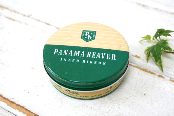 PANAMA BEAVER インクリボン アンティーク ティン缶 ブリキ缶 ステーショナリー 文房具 USA