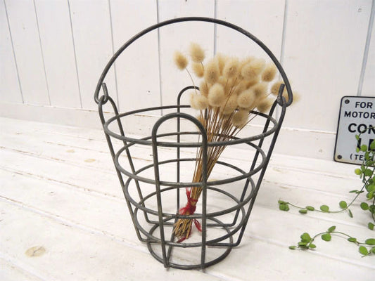 USA!メタル製・シャビーなヴィンテージ・ゴルフボール・バスケット/カゴ