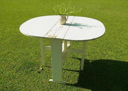 シャビーな木製の白色アンティーク・バタフライ・テーブル/ダイニングテーブル USA USA