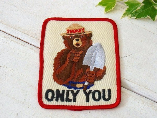 【1940's~/スモーキーベア/刺繍】“ONLY YOU”ヴィンテージ・ワッペン/パッチ/USA