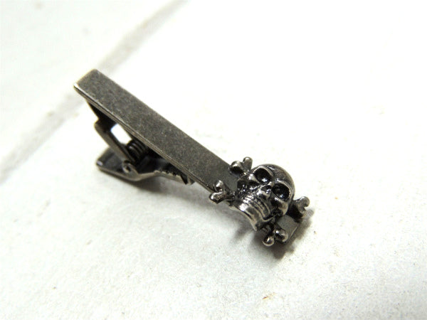 【スカルモチーフ】ドクロ&頭蓋骨・シルバーブラック・ヴィンテージ・タイピン・タイバー