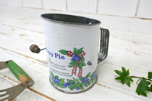 BROMWELL'S ブルーベリーパイ レシピ入り ヴィンテージ シフター 粉ふるい USA