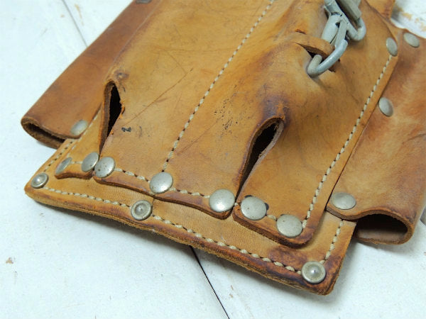 USA・レザー製・5ポケット・ヴィンテージ・ツールポーチ・工具ポーチ・DIY