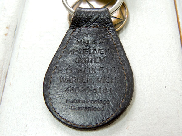 【クライスラー・アメ車】ヴィンテージ・革・黒色・レザーキーホルダー・鍵2本付き・モーター系