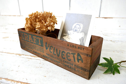 KRAFT VELVEETA クラフト社 アンティーク・チーズボックス・木箱・USA・キッチン雑貨