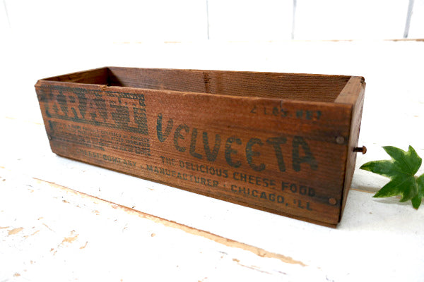 KRAFT VELVEETA クラフト社 アンティーク・チーズボックス・木箱・USA・キッチン雑貨