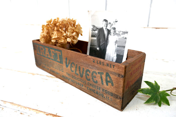 KRAFT VELVEETA クラフト社 アンティーク・チーズボックス・木箱・USA・キッチン雑貨
