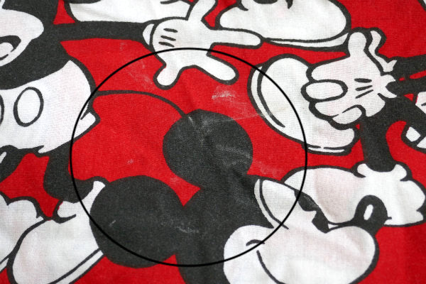 ミッキーマウス ディズニー ミッキー総柄 リメイク ヴィンテージ ユーズドシーツ(ボックスタイプ)