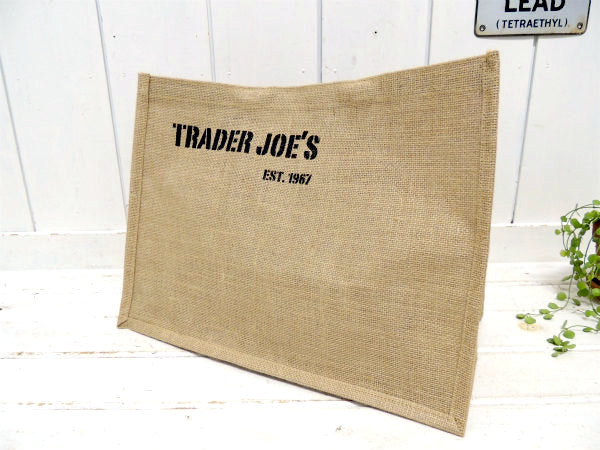 【トレーダージョーズ】Trader Joe's・ジュート製・トリコロール・トートバッグ/エコバッグ