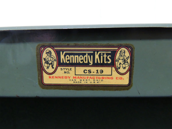 【Kennedy Kits】モスグリーン色・メタル製・2段式・ヴィンテージ・ツールボックス/工具箱