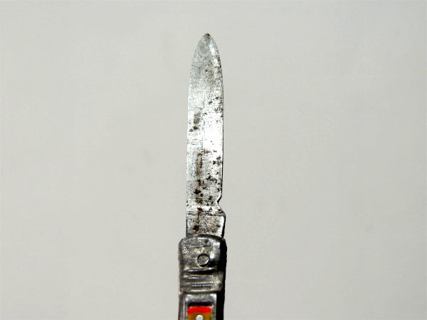 1920s~ヴィンテージ・オールド・ロングチェーン・ポケットナイフ付き・キーホルダー・折り畳みナイフ