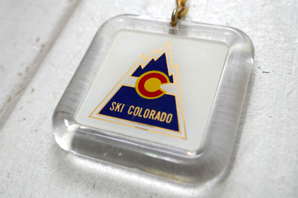 SKI・スキー・コロラド州・デッドストック・ヴィンテージ・両面・キーホルダー USA