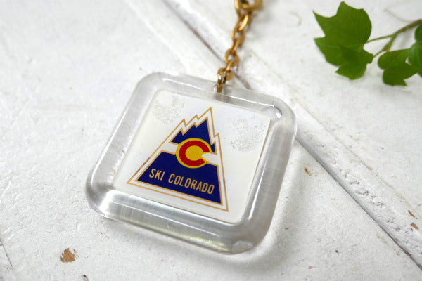 SKI・スキー・コロラド州・デッドストック・ヴィンテージ・両面・キーホルダー USA