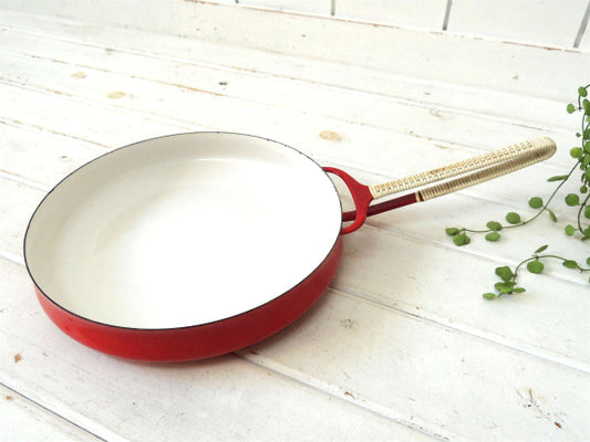 【DANSK】北欧・ダンスク・コベンスタイル・赤色・ホーロー製・ヴィンテージ・フライパン