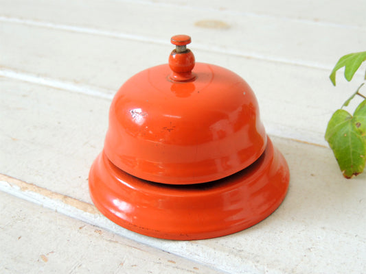 【USA・オレンジ色】メタル製・ヴィンテージ・呼び鈴・コールベル・卓上ベル