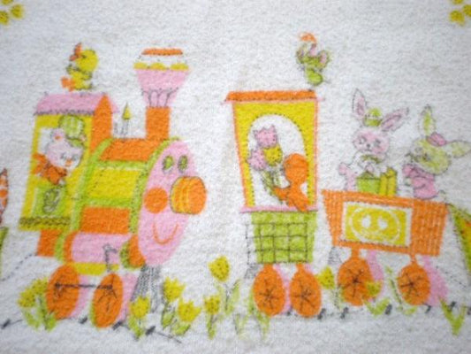 USA 動物柄・ヴィンテージ・ベビーブランケット/ひざ掛け