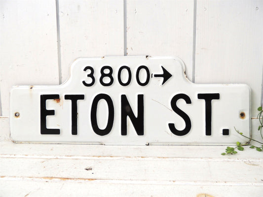 【3800→/ETON ST.】USA・ホーロー製・ヴィンテージ・ストリートサイン/標識/看板