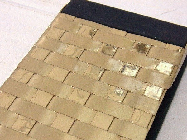 【ゴールド×ブラック・編み込みデザイン】ヴィンテージ・メモ帳カバー・USA