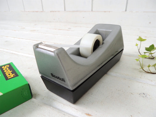 【Scotch】スコッチテープ・シルバー×黒色・ヴィンテージ・テープカッター/テープディスペンサー