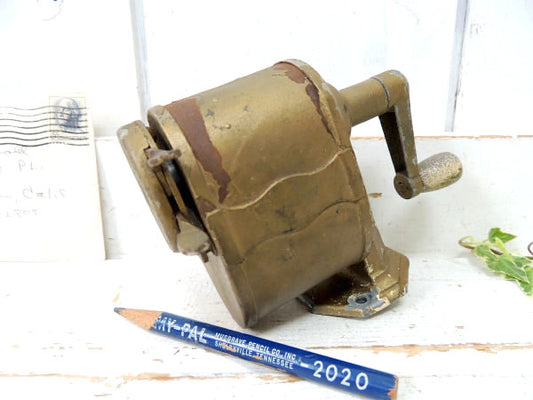 【ウッドハンドル/1つ穴タイプ】アンティーク・ペンシルシャープナー・鉛筆削り・工業系