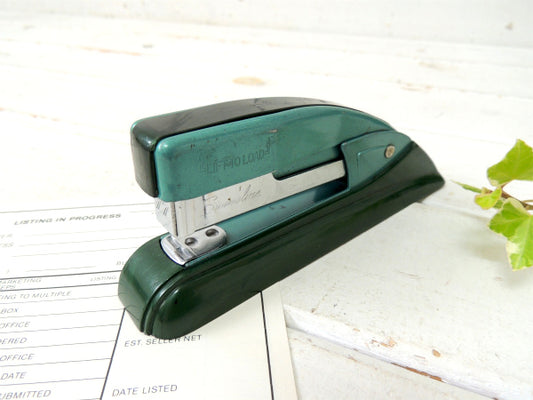 【77 S・Swingline・グリーンメタリック】ヴィンテージ・ホッチキス・ジャンク品・文房具