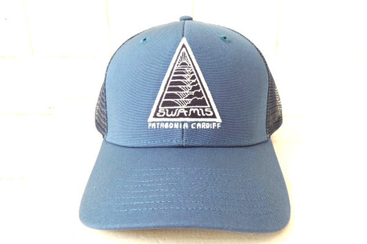 【Patagonia】SWAMIS・パタゴニア・カーディフ・トラッカーハット&ステッカー1枚/ブルー