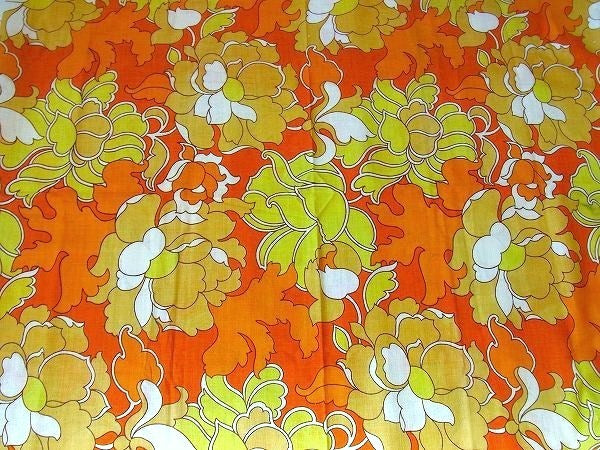 カラフルな花柄・デッドストック・ヴィンテージ・ファブリック/生地 USA