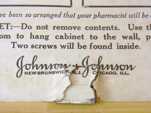 【ジョンソン&ジョンソン】ファーストエイド・アンティーク・救急箱/メディスンキャビネット USA