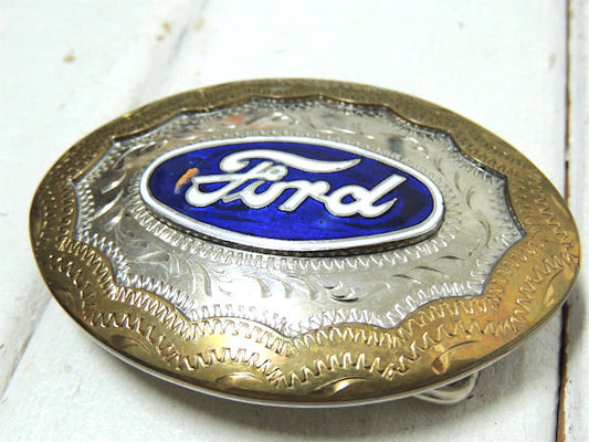 Ford・フォード 名車・アドバタイジング・ヴィンテージ・バックル・装飾・シルバー&ゴールドトーン