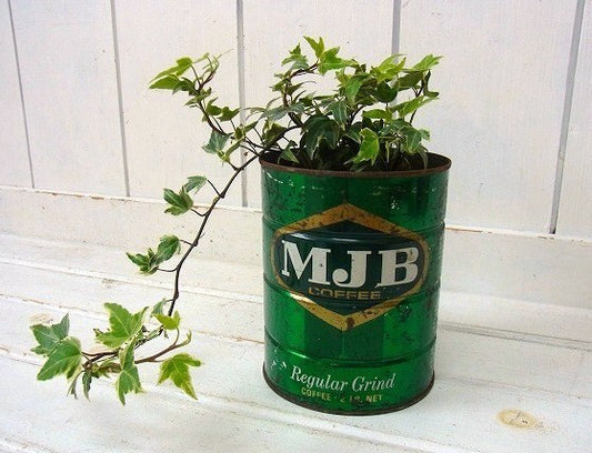【MJB】ブリキ製・花柄・ヴィンテージ・コーヒー缶/ティン缶 USA