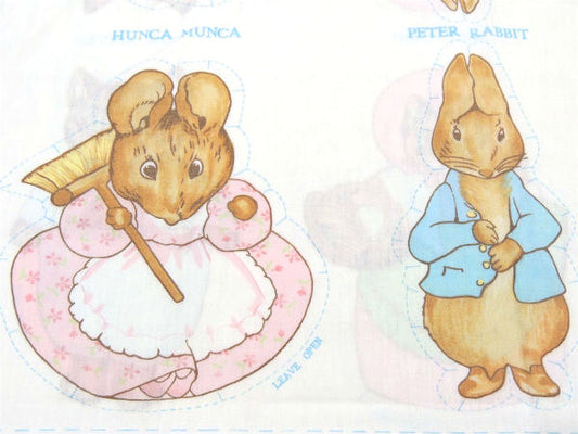 【ピーターラビットと仲間たち】パネル柄・ぬいぐるみ・ヴィンテージ・ピロケース/枕カバー