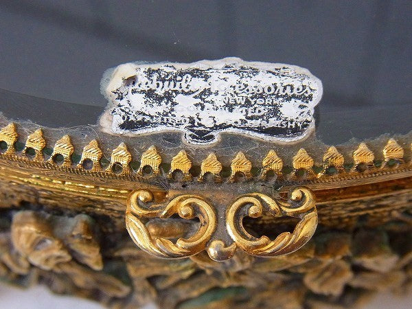 【Stylebuilt】ベベルガラス・24K・オーバル型・脚付きアンティーク・ジュエリーボックス