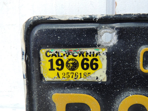 【カリフォルニア州】1963年・ビンテージ・ブラック×イエロー・ナンバープレート