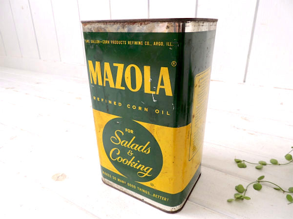 【MAZOLA/コーンオイル】フレンチドレッシング・ブリキ製・ヴィンテージ・USA・キッチン雑貨