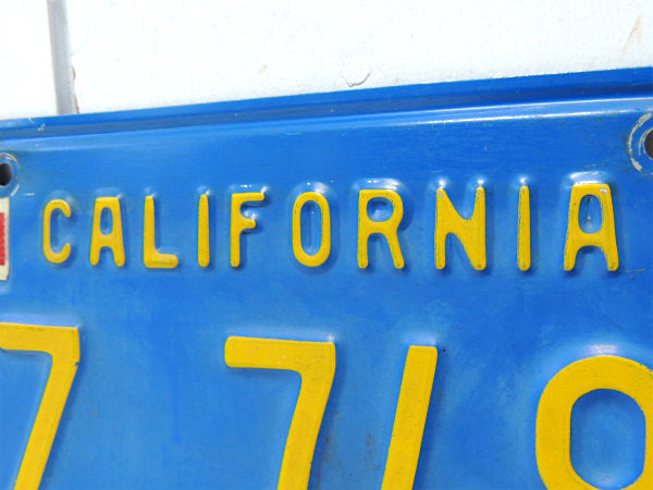 【1969's~・青色】PZ 7496・ビンテージ・ナンバープレート・CALIFORNIA・アメ車