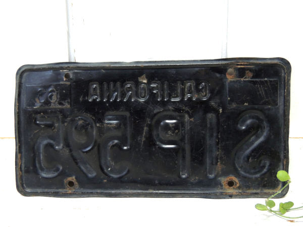 【カリフォルニア】1963年・SIP595・ヴィンテージ・ブラック×イエロー・ナンバープレート