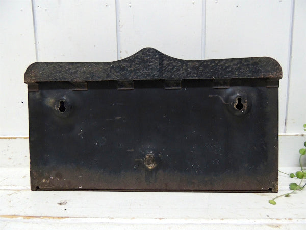 凹凸デザイン・黒色アイアン製・横型・アンティーク・メールボックス・郵便受け・ポスト USA